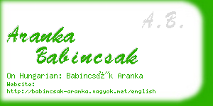 aranka babincsak business card